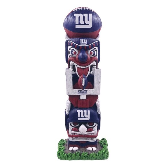 New York Giants 16" NFL Tiki Face Totem Pole Statue Indoor/Outdoor
